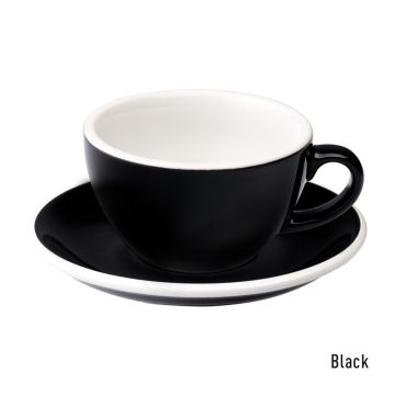 Loveramics Egg Cappuccino-Tasse und Untertasse (200ml) schwarz