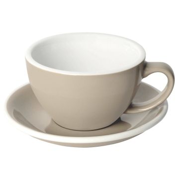 Loveramics Egg Milchkaffee-Tasse und Untertasse (300ml) taupe