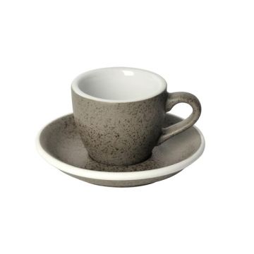 Loveramics Egg Espresso-Tasse und Untertasse (80ml) granitfarben