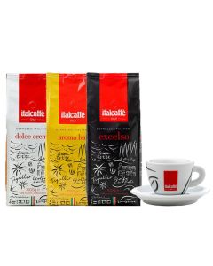 Italcaffé kaffeebohnen 3kg + 1 Cappuccino-Tasche KOSTENLOS