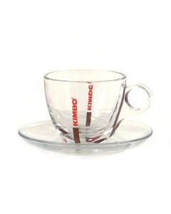 Kimbo Cappuccino GLAS und Untertasse (6 St&uuml;ck)