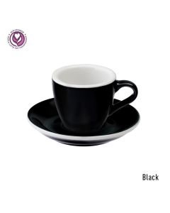 Loveramics Egg Espresso-Tasse und Untertasse (80ml) schwarz