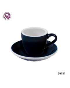 Loveramics Egg Espresso-Tasse und Untertasse (80ml) denim